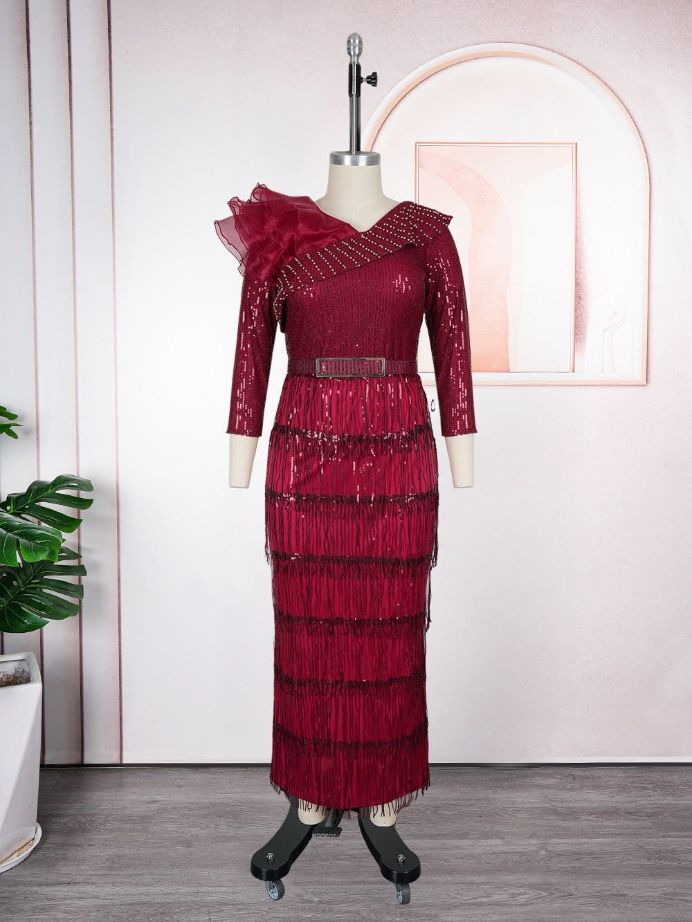 african women's clothing plus size new arrivalins  fashionexportsexy tassel dinner sequindress