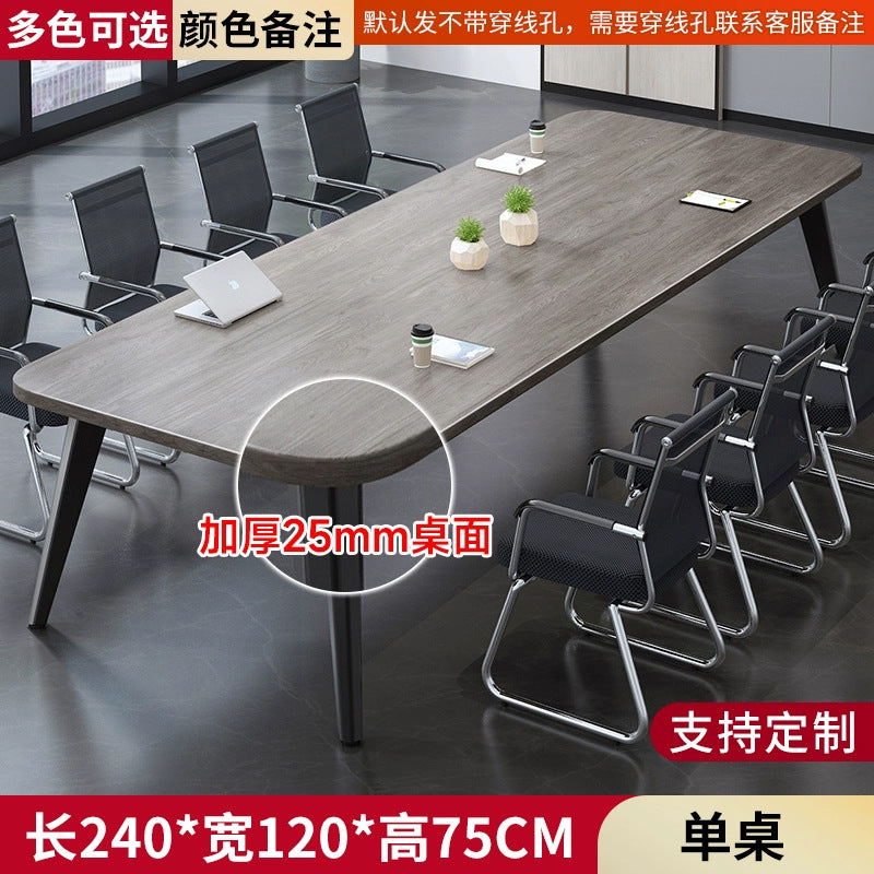 Conference table - long table, minimalist modern design, small meeting room training table, simple workstation, bench desk and chair set