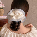 French girl lace double-layer scrunchie hair tie - extra large headband, high-end elastic hair rope