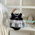 Summerk-style bag butt skirt for girls, k-style flower bud vest skirt for baby girls, summer puffy skirt, western style little black dress