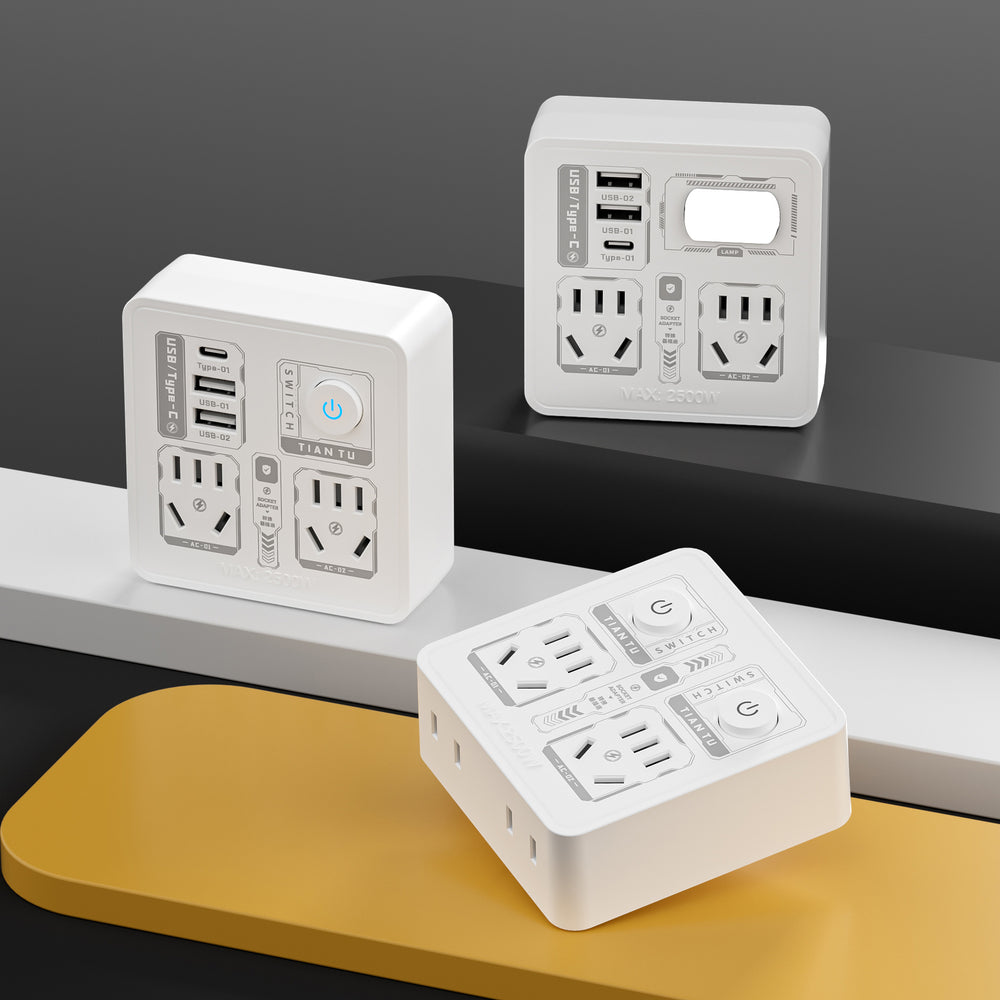 Wireless socket converter plug strip one to multi-hole 86 panel without wire jack conversion usb night light pd plug strip
