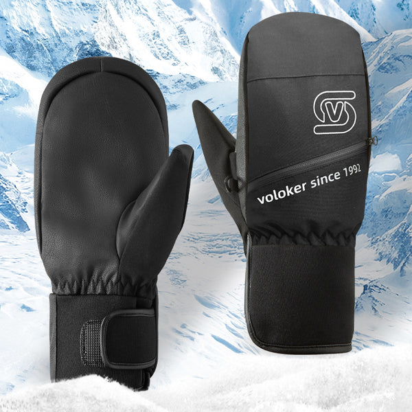 Ski gloves men's and women's winter warm gloves 3M inner five-finger non-slip windproof touch screen waterproof cycling gloves