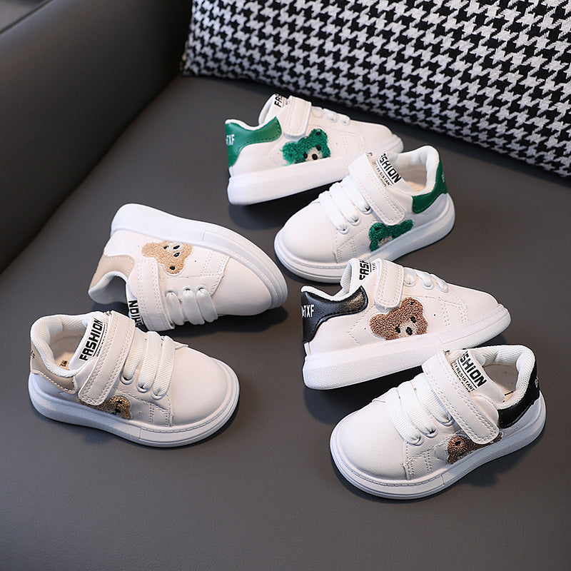 Kids' fall new arrivals: children's sneakers, panda design, baby girls' white shoes, boys' casual shoes, ages 1-6