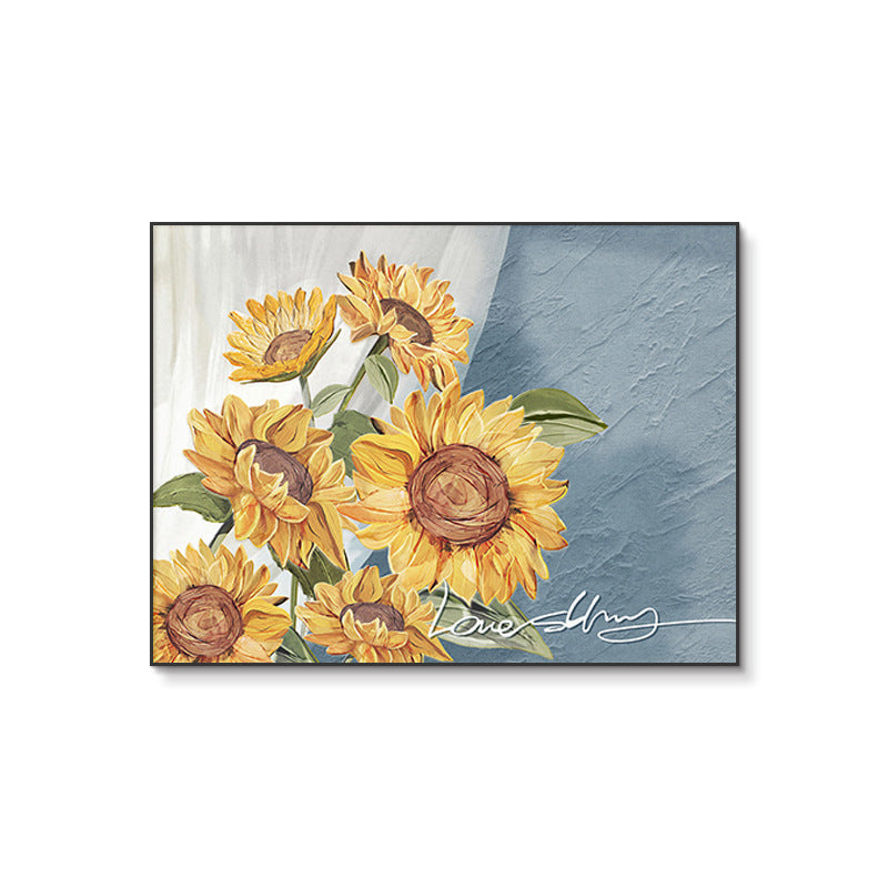 Nordic sunflower restaurant meter box decorative painting living room occlusion box power supply mural switch main switch box hanging painting