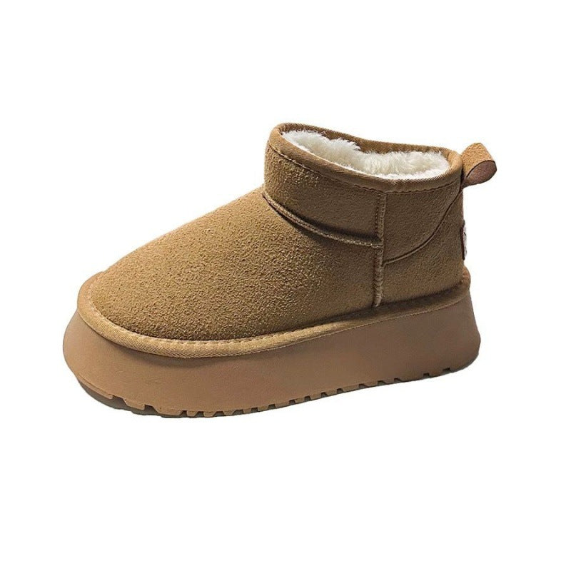 Thick sole anti-ski snow boots for women 2026new arrival autumn winter bread shoes slip-on fleece-linedthickenedheattech cotton shoes