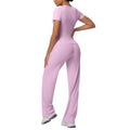 Cloud-feel outdoor casual sports short-sleeve yoga set - high-waisted, butt-lifting, straight-leg, wide-leg, quick-dry running & fitness outfit