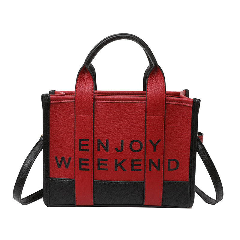 export tote bag lychee pattern women's satchel bag classy fashionprintingletter shoulder crossbody bag