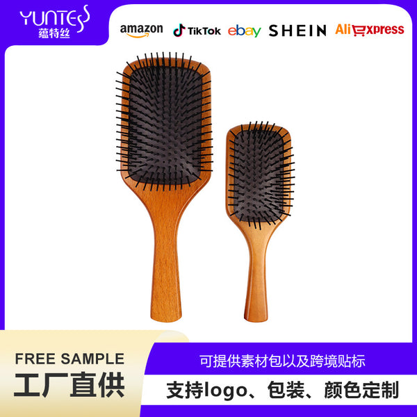 Cross-border Shunfa Beech Air Cushion Comb Wood Comb Airbag Comb Anti-static Air Cushion Massage Comb Hemu Solid Wood Comb Wholesale