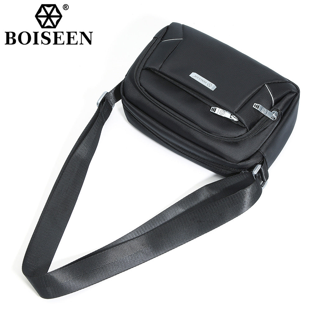 Boiseen new men's satchel  casual waterproof nylon messenger bag large-capacity men's shoulder bag wholesale