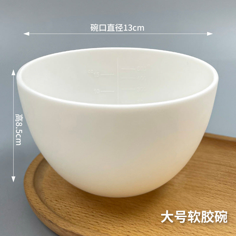 Beauty mask tool imitation silicone bowl mask bowl soft plastic bowl large, medium and small tpr material soft glue mask bowl