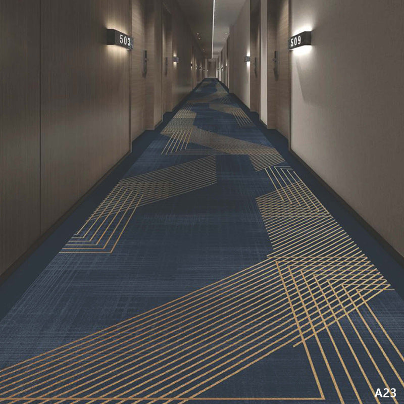 Custom hotel carpet for hallways and aisles, hotel guest room bedside rug, thickened nylon b1 flame retardant full coverage floor mat