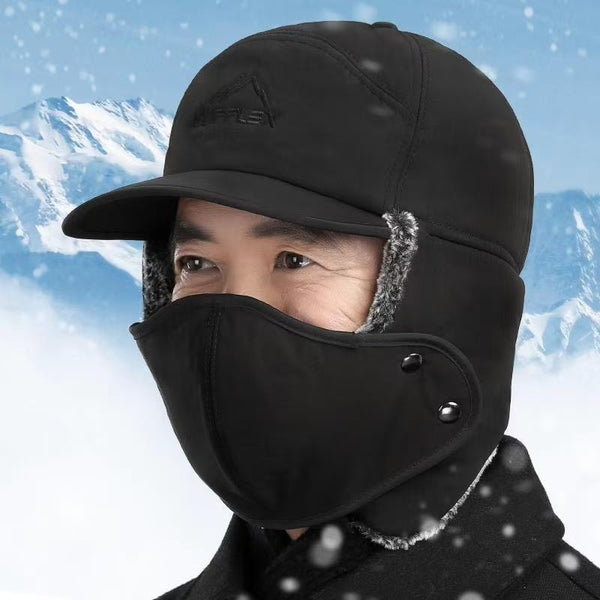 In winter, the elderly hat, male Lei Feng hat, velvet warm mask, ear protection, riding cotton hat, father and grandfather are cold proof