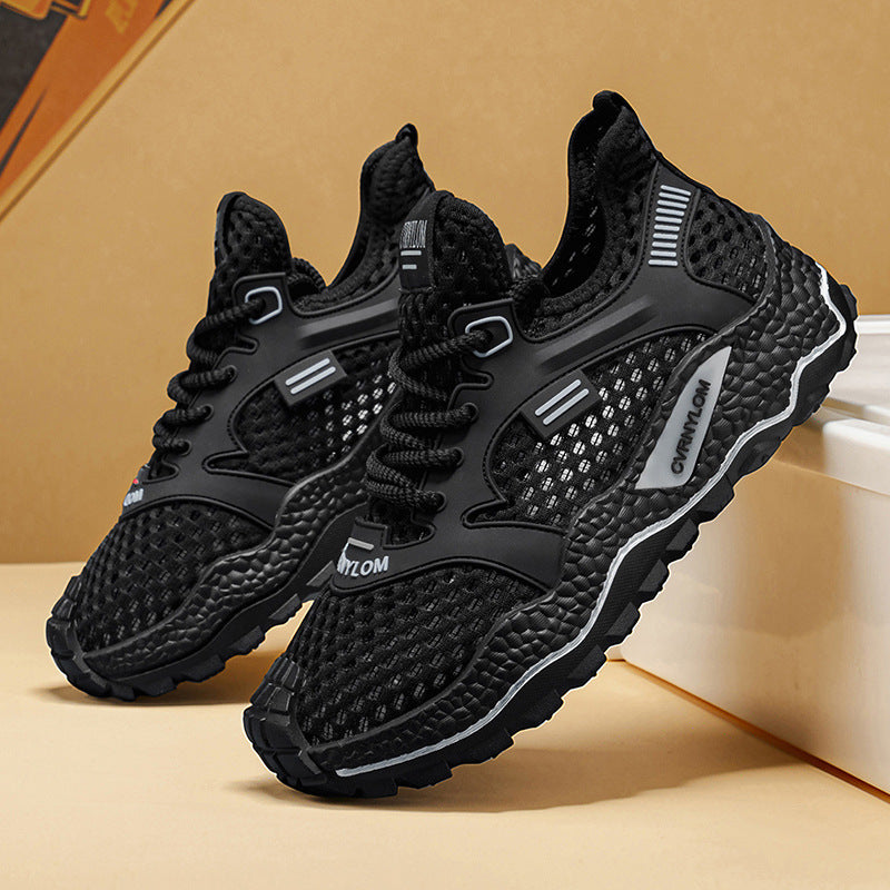 Men's summer mesh sneakers - breathable, soft sole, anti-slip running shoes - hollow-out casual shoes - versatile mesh shoes - trendy men's footwear