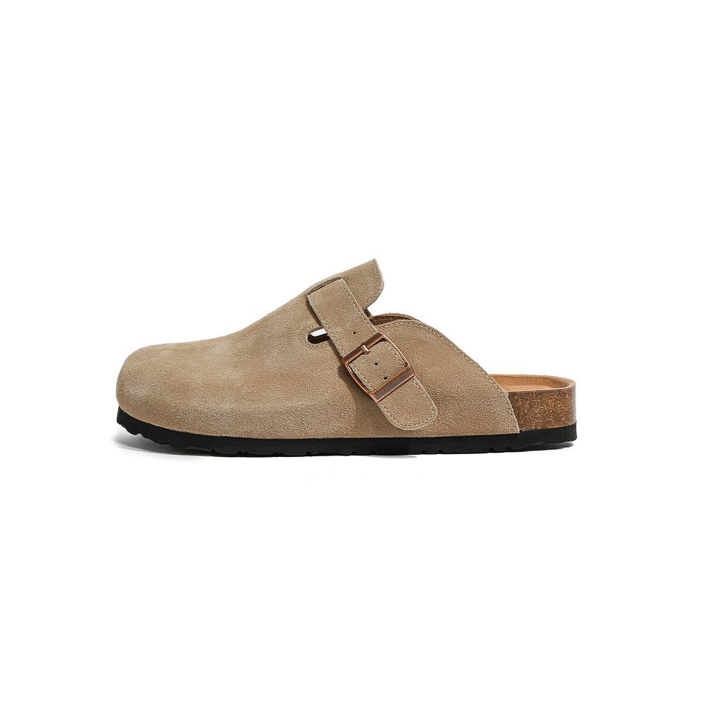 Ready-to-ship european and american style birkenstock-inspired women's clogs with a closed toe, soft, thick wooden sole, hidden heel, slip-on design, perfect for wearing outdoors. wholesale available