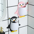 Creative penguin toothbrush holder makeup organizer dorm bathroom toothpaste bedside phone wall mount storage