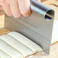 Baking scraper stainless steel dough cutter multi-function with scale flour cutter kitchen for home dough cutter rice roll scraper