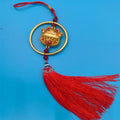A bucket of gold car pendant retro brass car hanging lion painted car rearview mirror high-end car interior decoration pendant