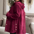 cross-border fashion women's autumn/winter new arrivals: -style hooded, loose-fit corduroy casual jacket for women