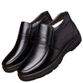 【genuine leather】men's winter cotton shoes - fleece lined, extra thick, warm wool high-top casual leather shoes, men's snow boots