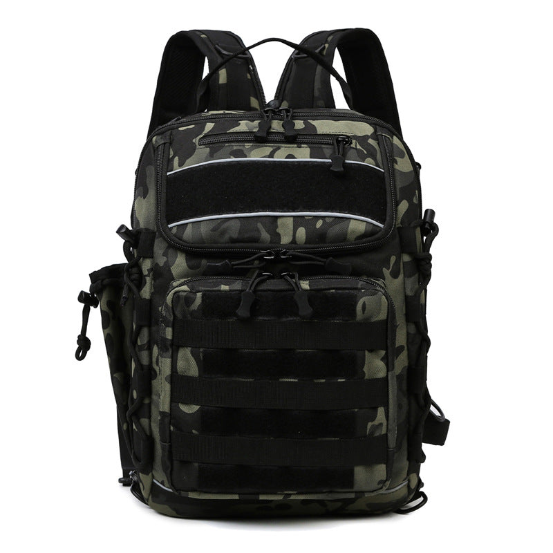 Outdoor Multifunctional Luya Bag Double Shoulder Crossbody Tactical Backpack Men's Hiking Hiking Bag Large Capacity