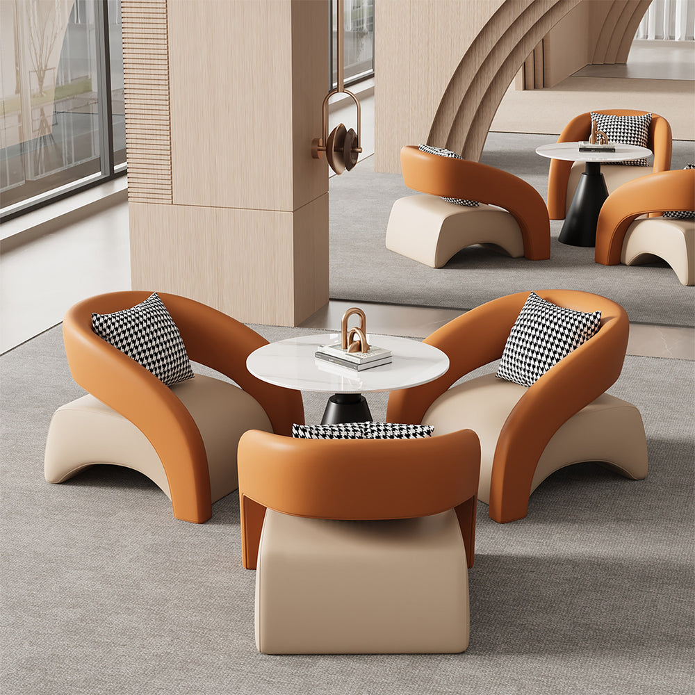 Business reception & negotiation sofa table set - ideal for hotels, sales centers, lobbies, beauty salons, and lounge areas - single seater sofa