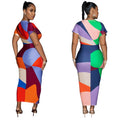 X6660 special offer: no returns or exchanges. please purchase with care. fashionable women's v-neck printed slit pleated maxi dress
