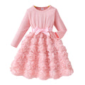 new girls' solid color rose dress