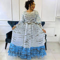 African plus size women's new summer chiffon two-piece ruffle dress  maxi dress factory wholesale