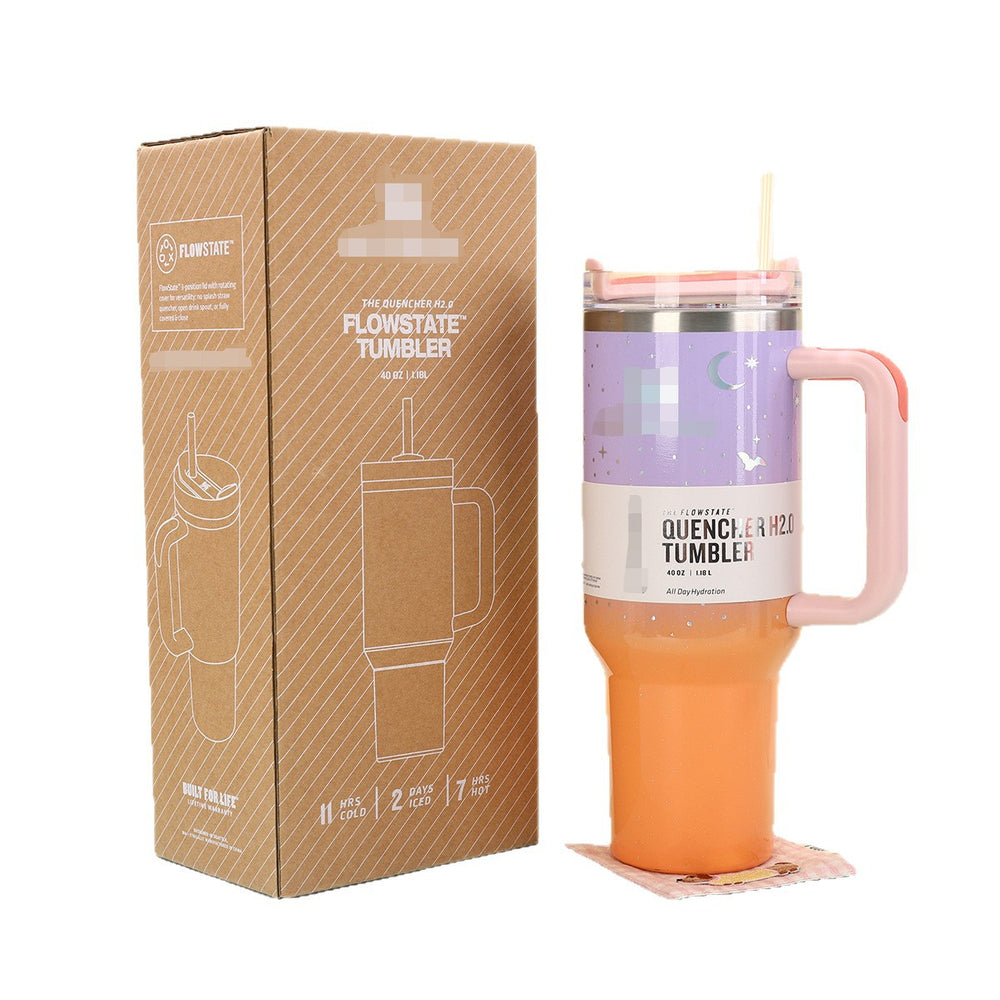 New stanley-style gold-stamped car cup, 304 stainless steel vacuum insulated tumbler, portable outdoor ice tumbler