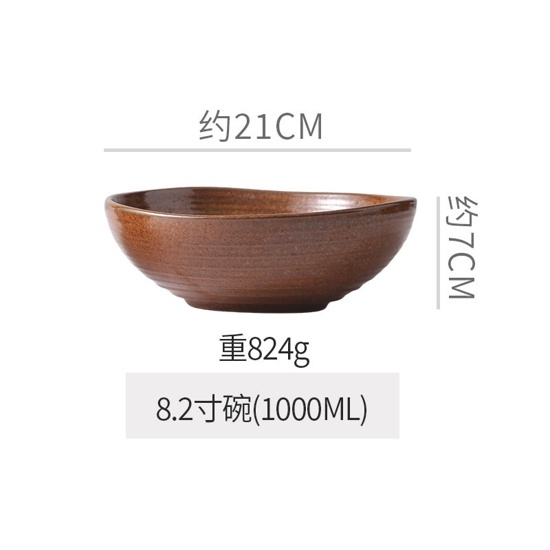 Vintage chic ceramic dinnerware - restaurant & hotel grade, unique ribbed design, steak & western cuisine plates, high-style deep dishes for home use