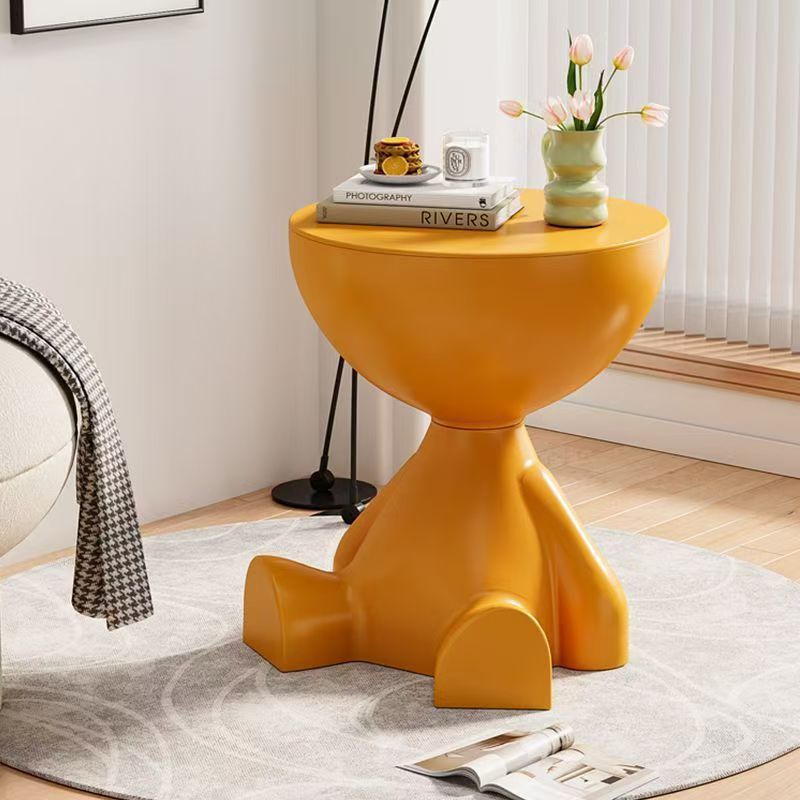Cream style new arrival popular living room small flat head coffee table creative simple plastic side table ins style bedroom corner table