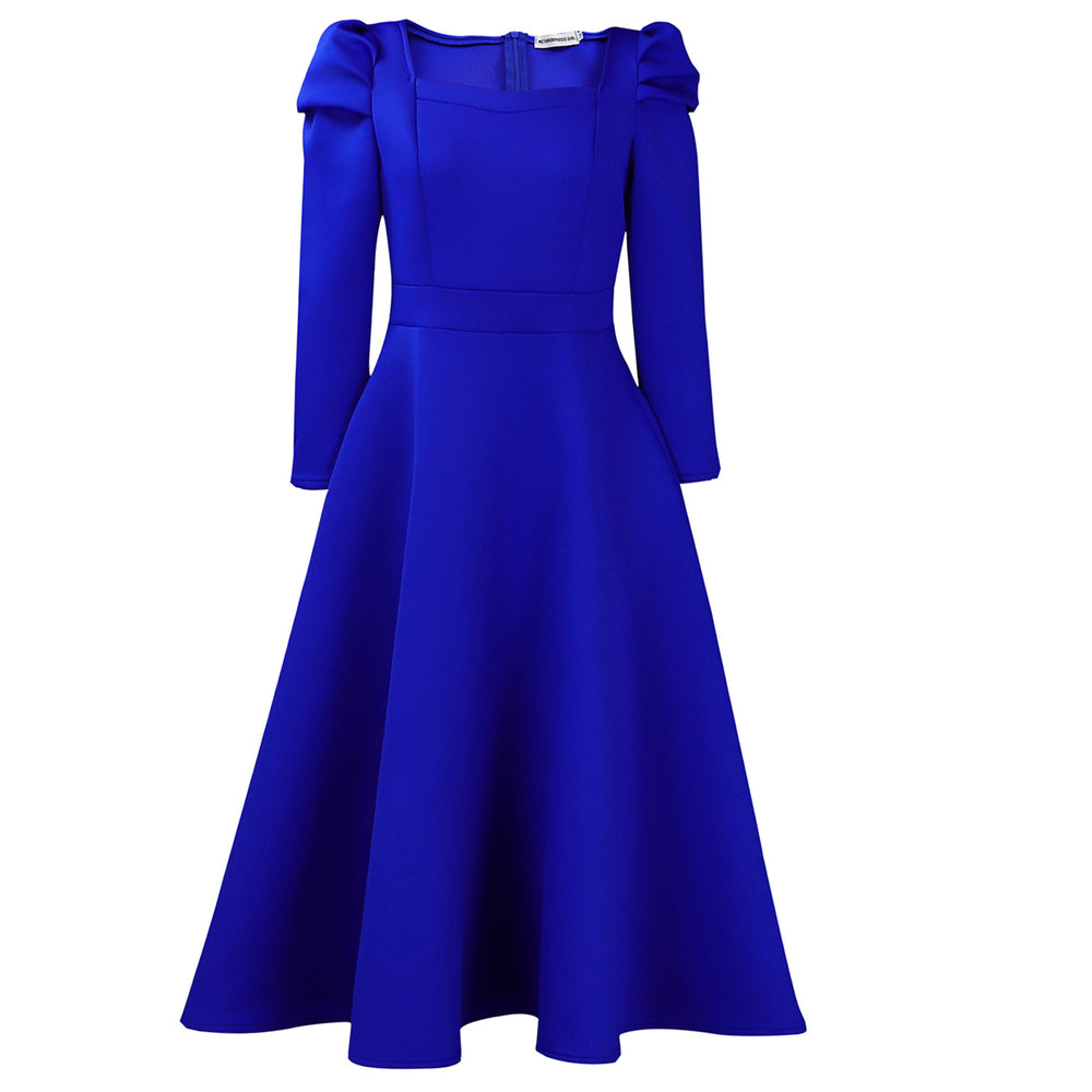 D3354  autumn/winter new women's fashion solid color square neck high waist maxi dress african style