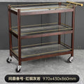 Stainless steel three-tier serving cart - hotel food delivery & dish collection handcart - detachable commercial serving cart