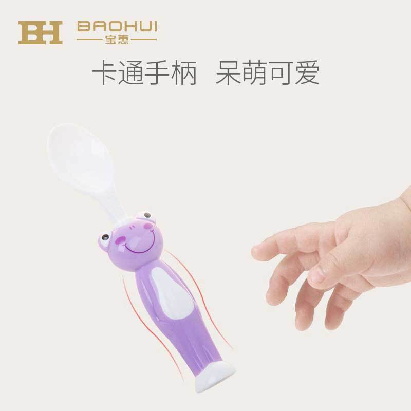 Cartoon baby spoon, baby spoon and fork combination, newborn learning to eat, children feeding water, complementary food tableware OEM outlet