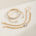 Wholesale alloy bracelets: new european and american cross-border jewelry for women - statement, irregular, versatile, accessible luxury, niche design, diamond-accented bangles