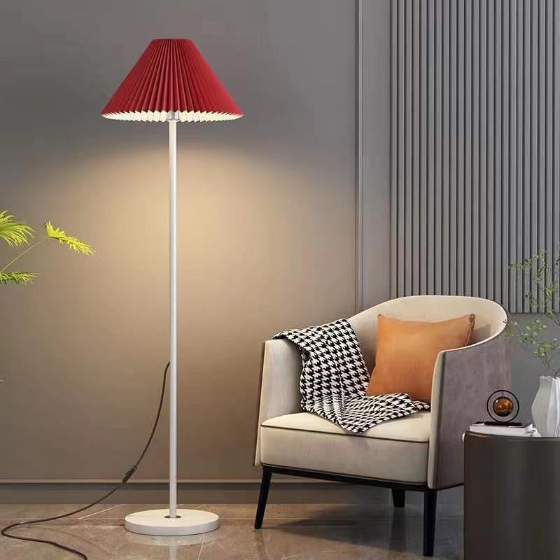 Pleated floor lamp bedroom living room french wabi-sabi style atmosphere american retro medieval sofa kids vertical table lamp