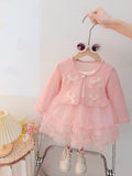 Spring & fallnew arrivalgirl princess dress spring clothing children's clothing western style one year old baby mesh suit dress