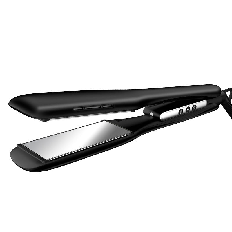 Cross-border new splint LCD temperature control wide hair straightener Negative ion straight plate clip Dormitory curling and straightening dual-purpose curling iron