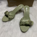 Za's 2025 new women's shoes: green petal low-heel elegant socialite pumps, closed-toe, low-cut, back-strap flats
