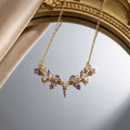 8424 purple diamond antler gold necklace