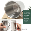 304 stainless steel mug, kids' cup, kindergarten double-walled insulated cup with lid and handle, office water cup