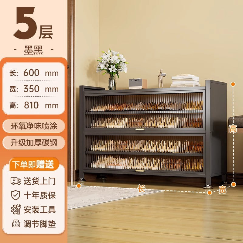 Shoe cabinet steel for home door all-in-one multi-layer dust-proof shoe rack entrance large-capacity storage cabinet metal storage shelf