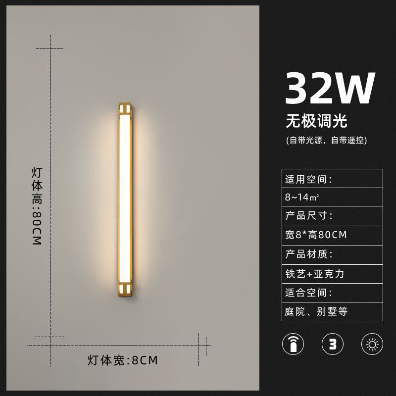 Outdoor linear wall light waterproof led minimalist villa gate pillar courtyard lamp modern minimalist luxury ultra-bright entrance light