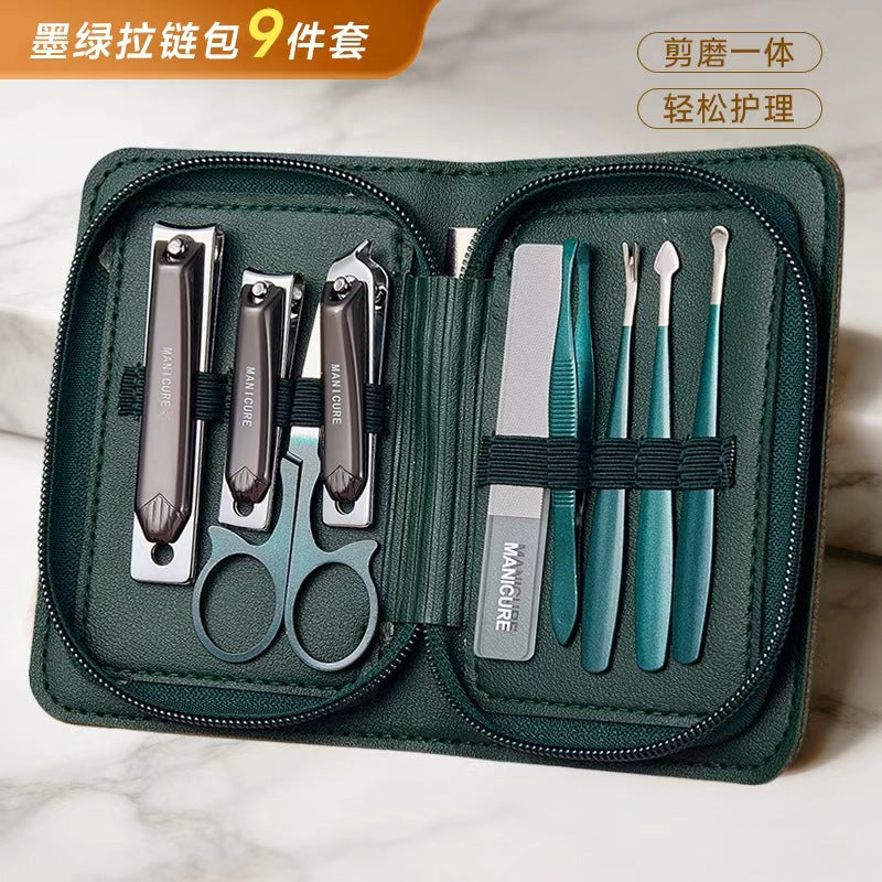 German precision nail clipper set - universal design for men & women - home use, portable, angled edge, complete manicure tool kit