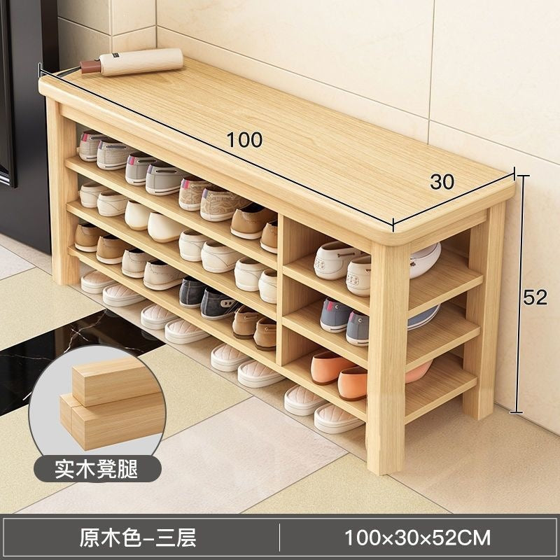Solid wood leg shoe changing stool for home door can sit storage scandinaviancasual shoe stool small apartment entrance stool