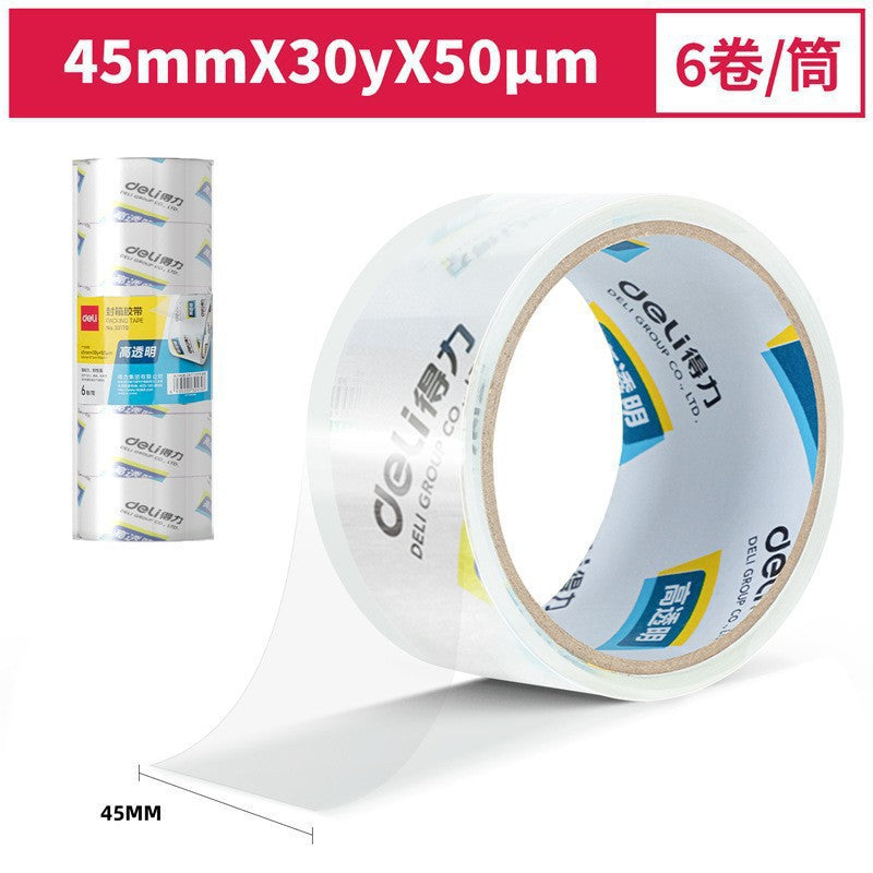 Deli 30170 sealing tape 45mm wide tape large roll express logistics packaging tape sealing high viscosity