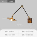 Japanese wabi-sabi style universal telescopic swing arm wall lamp - ceramic lampshade, vintage all-copper wall sconce