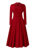 D454  foreign trade women's new fashion high neck elegant beaded flared dress fitted waist african dress