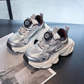 Boys' mesh sneakers:  spring/summer new collection - breathable mesh dad shoes with rotating buckle, trendy hollow-out athletic shoes for girls