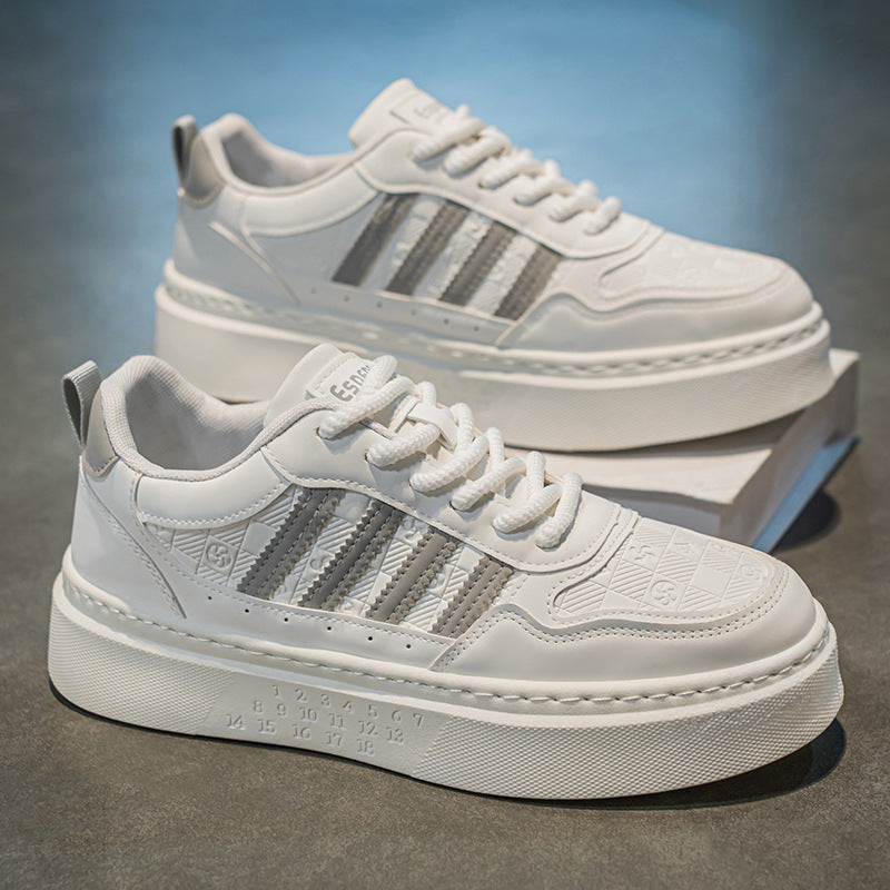 Men's shoes 2026 new spring breathable casual skate shoes versatile thick-soled sneakers men's athletic student white trendy shoes